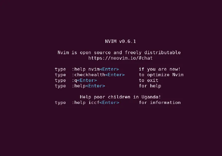 NeoVim Splash Screen