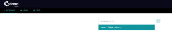 The Cadence UI showing the Tavern domain when searched for