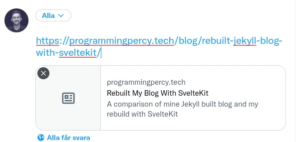 The preview for my Website shows no image.