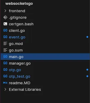 Blue marks any changes from last commit