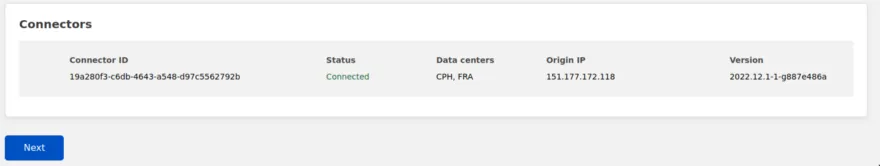 The device that ran cloudflared now appears on the UI