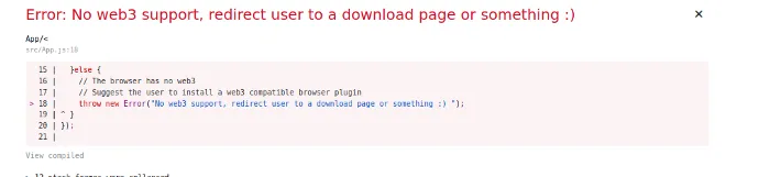 Defi — When there is no web3 support we cant run the site. In production this would redirect to a download page or something
