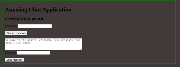 localhost:8080 — Amazing chat application