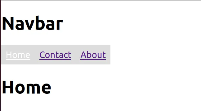 [http://localhost:3000/#/about](http://localhost:3000/#/about) — URL changed when selected another navlink and content