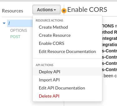 AWS Gateway — Deploying the API with a simple press