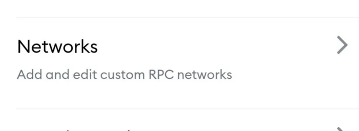 MetaMask — Networks setting where you can add networks such as BSC