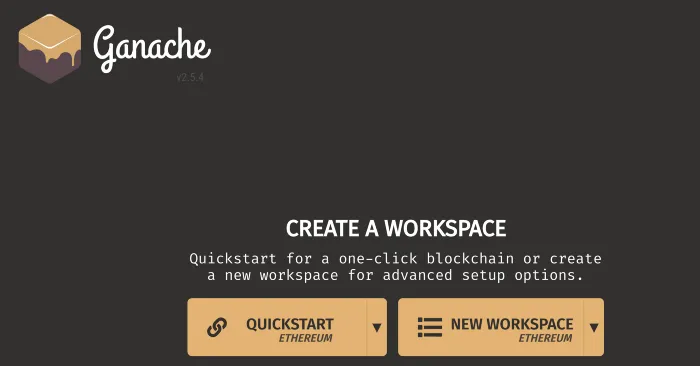 Ganache startup splash screen.