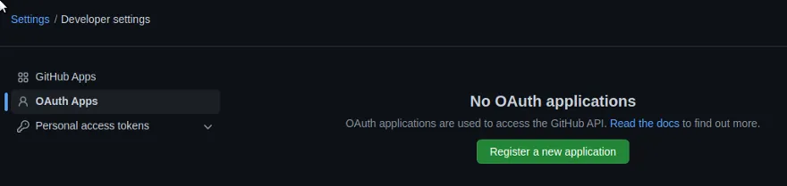 GitHub - Adding an OAuth application