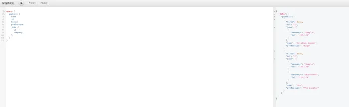 JSON Response for the Gophers query